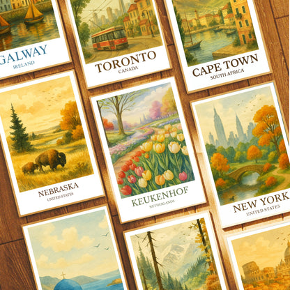 Keukenhof, Watercolor design poster, Netherlands Print, Keukenhof Wall Art