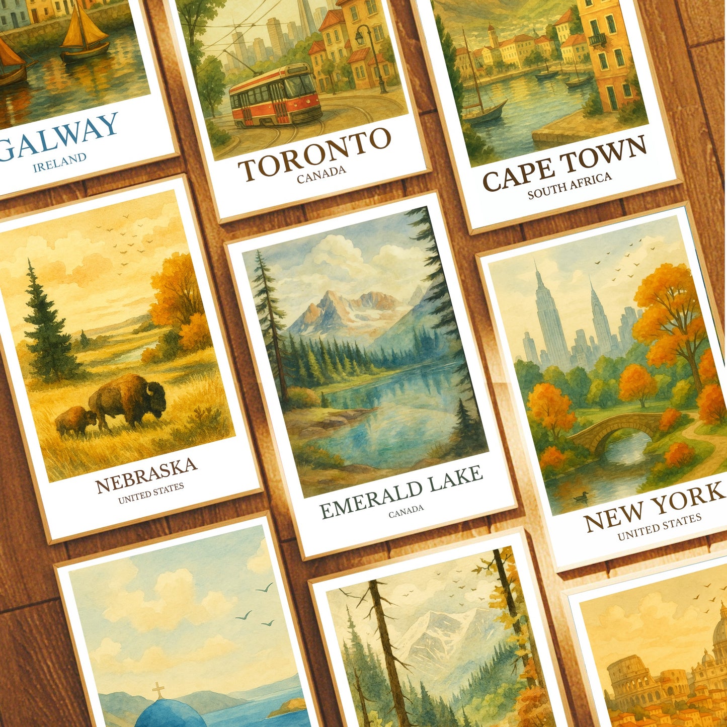 Emerald Lake, Watercolor design poster, Canada Print, Emerald Lake Wall Art