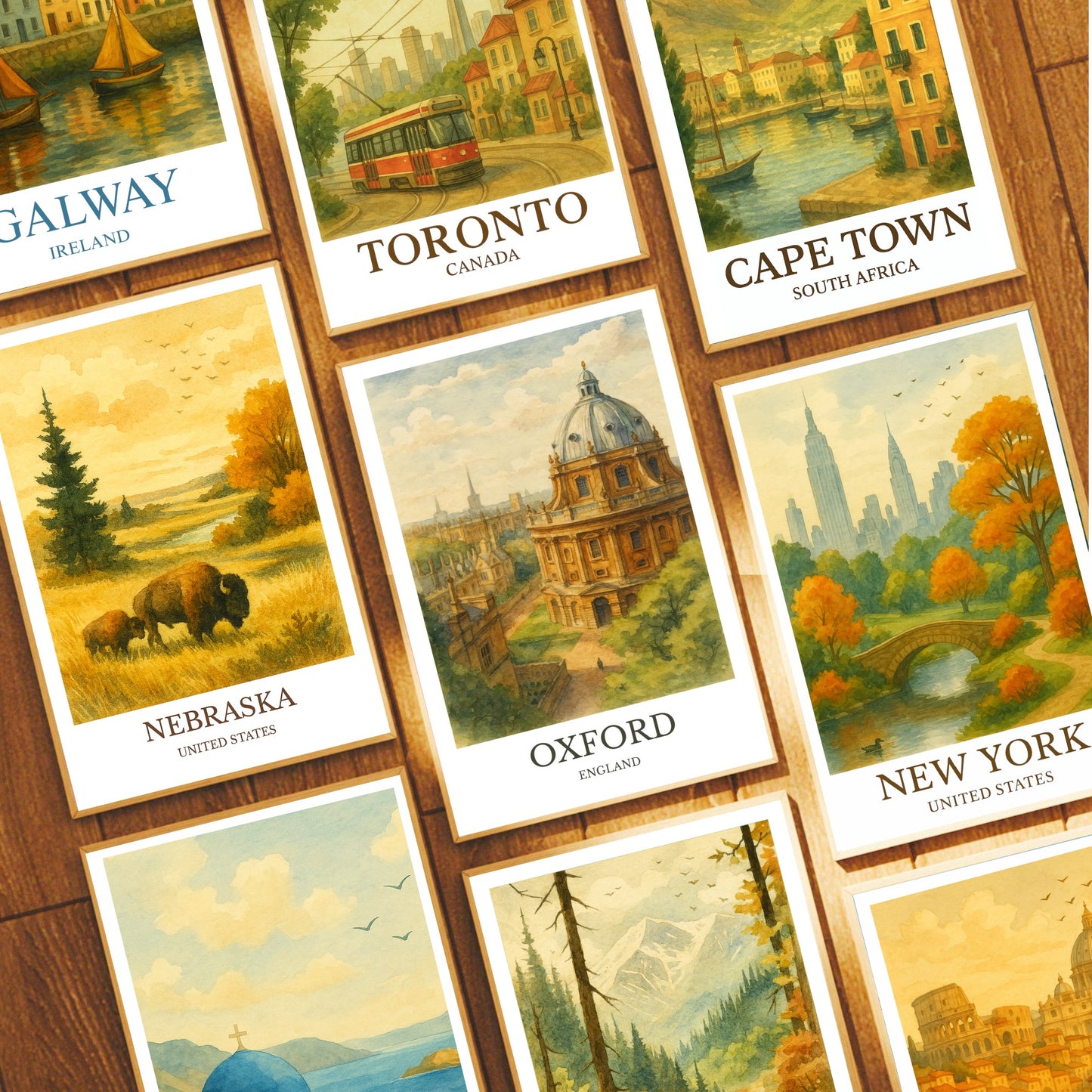 Oxford, Watercolor design poster, England Print, Oxford Wall Art