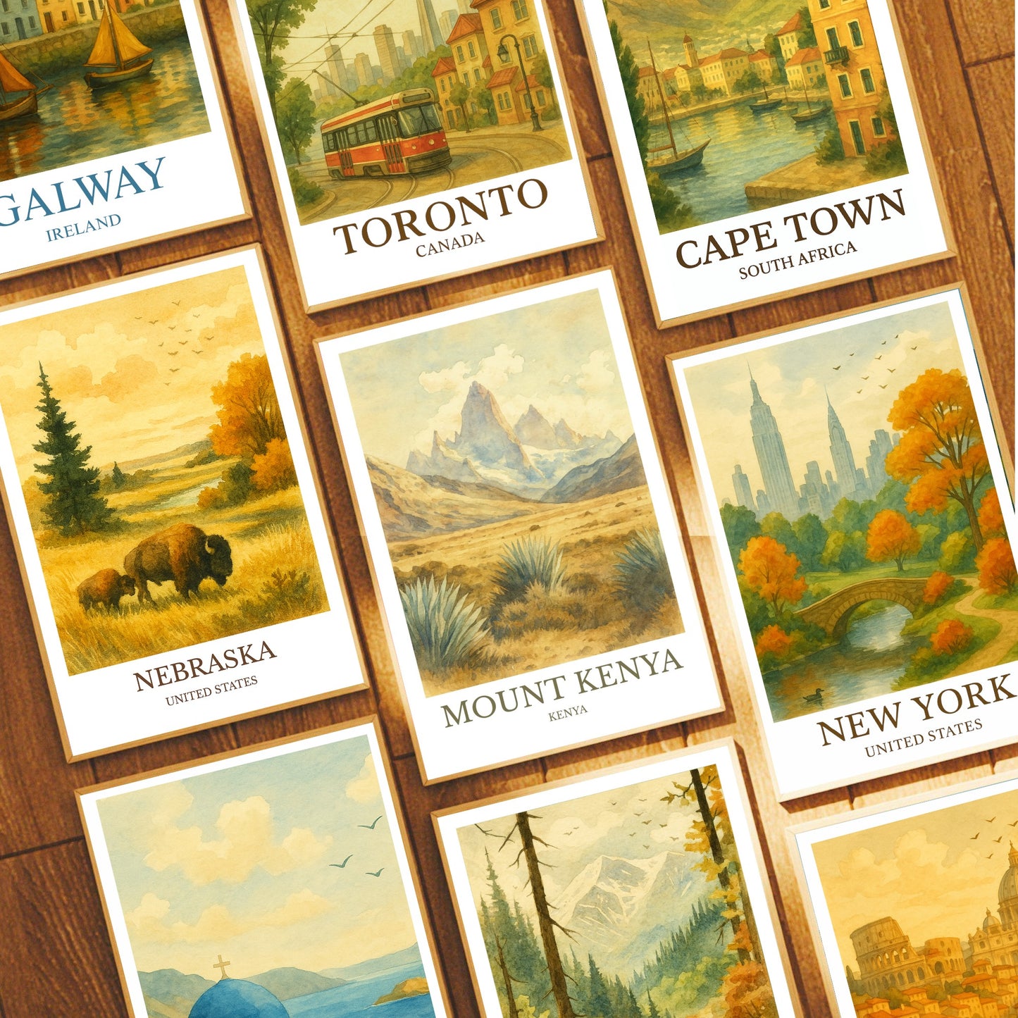 Mount Kenya, Watercolor design poster, Africa Print, Mount Kenya Wall Art