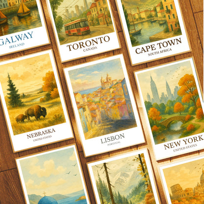 Lisbon, Watercolor design poster, Portugal Print, Lisbon Wall Art