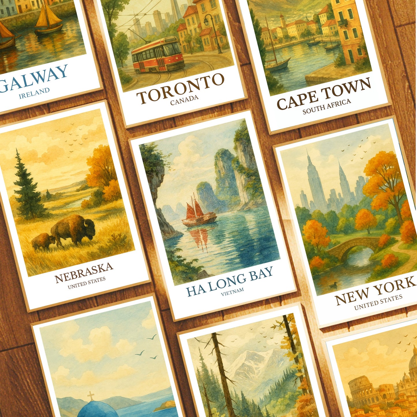 Hạ Long Bay, Watercolor design poster, Vietnam Print, Hạ Long Bay Wall Art