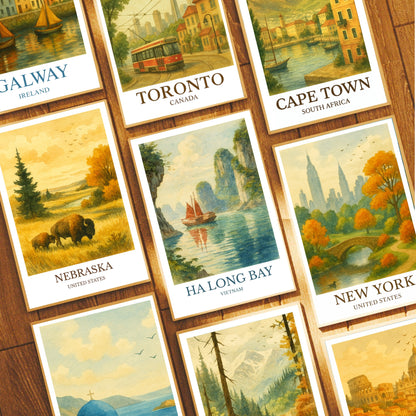 Hạ Long Bay, Watercolor design poster, Vietnam Print, Hạ Long Bay Wall Art