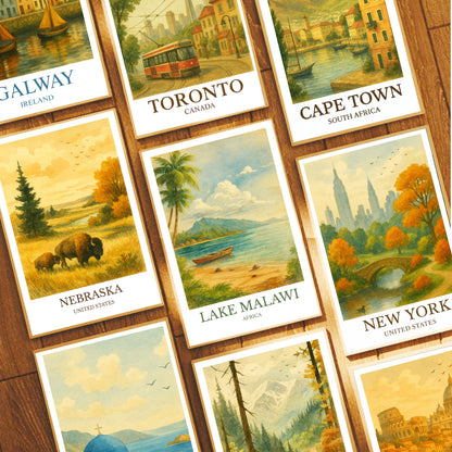 Lake Malawi, Watercolor design poster, Africa Print, Lake Malawi Wall Art