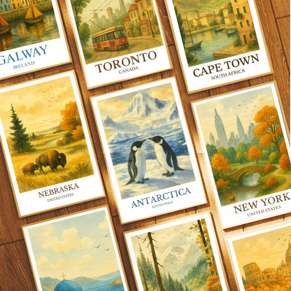 Antarctica, Watercolor design poster, South Pole Print, Antarctica Wall Art