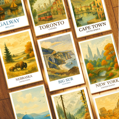 Big Sur, Watercolor design poster, California Print, Big Sur Wall Art