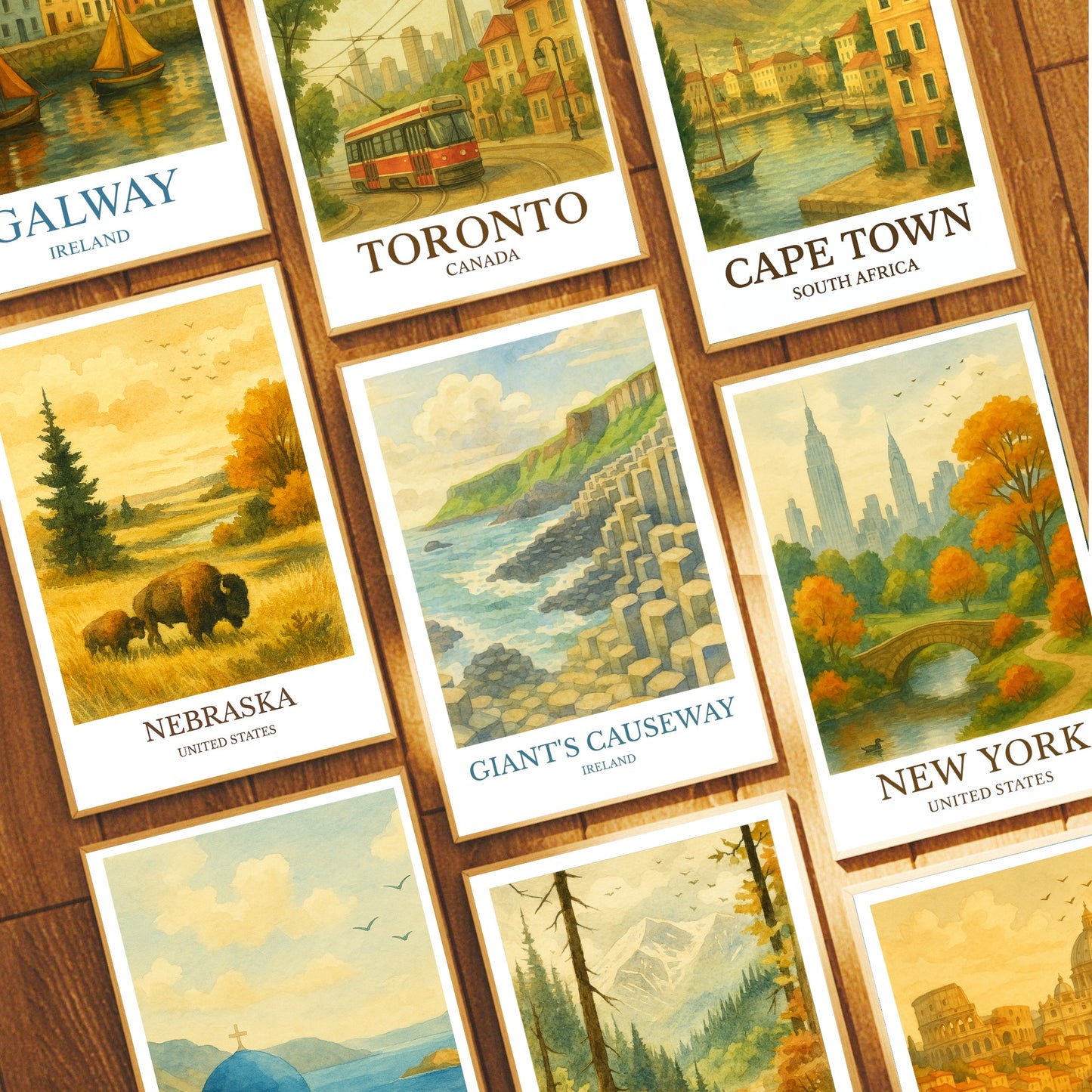 Giant’s Causeway, Watercolor design poster, Ireland Print, Giant’s Causeway Wall Art