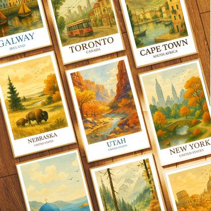 Utah, Watercolor design poster, United States Print, Utah Wall Art