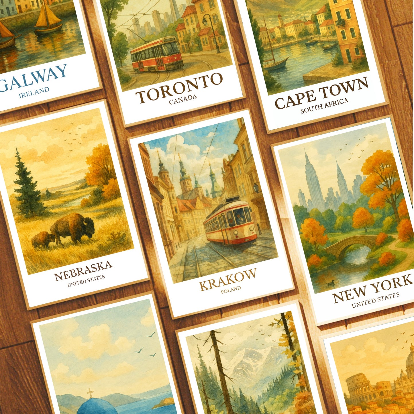 Kraków, Watercolor design poster, Poland Print, Kraków Wall Art