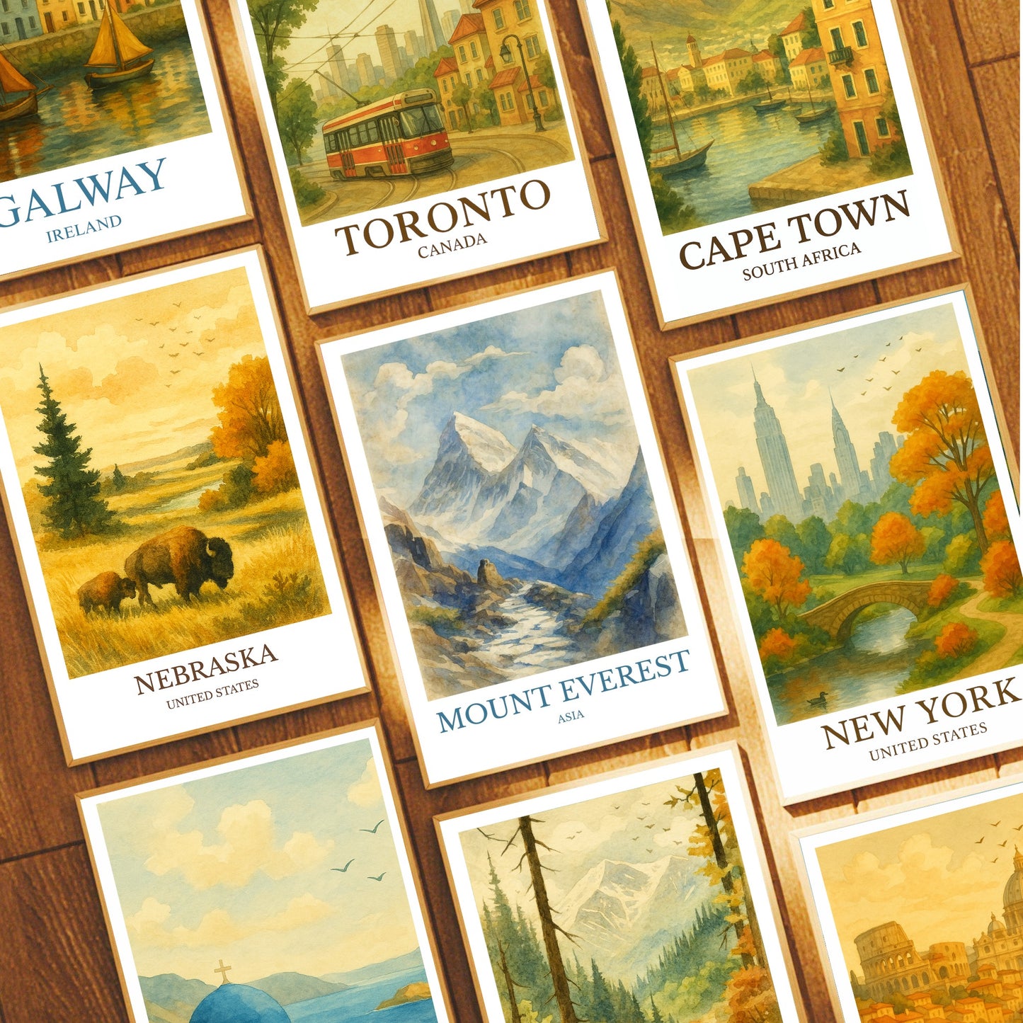 Mount Everest, Watercolor design poster, Asia Print, Mount Everest Wall Art