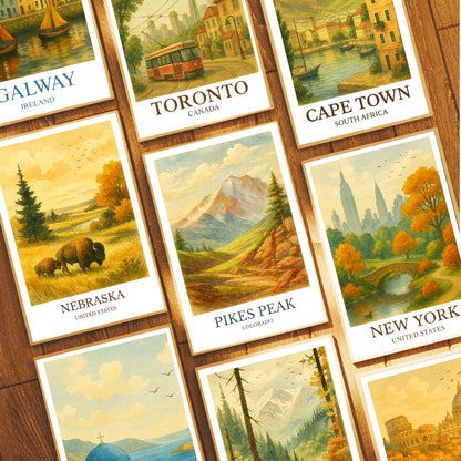 Pikes Peak, Watercolor design poster, Colorado Print, Pikes Peak Wall Art