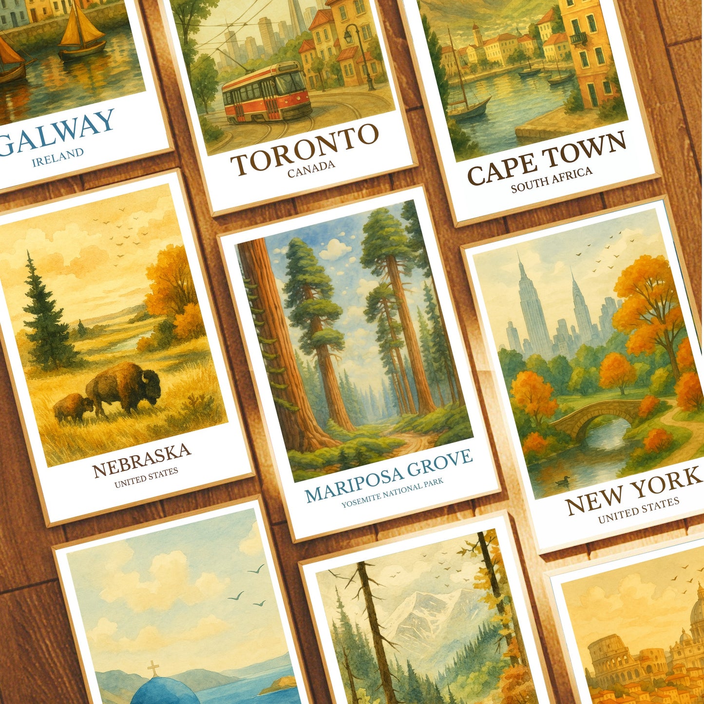 Mariposa Grove, Watercolor design poster, California Print, Mariposa Grove Wall Art