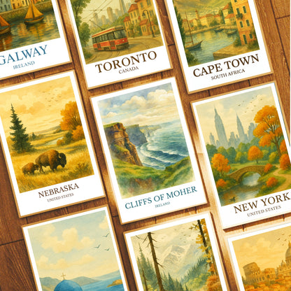 Cliffs of Moher, Watercolor design poster, Ireland Print, Cliffs of Moher Wall Art