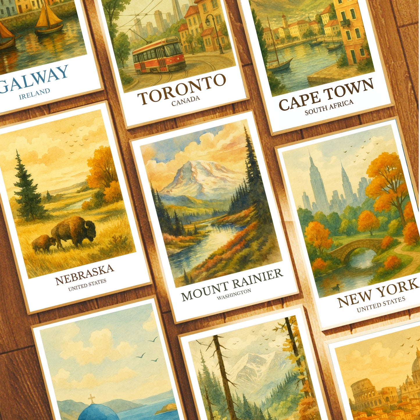 Mount Rainier, Watercolor design poster, Washington Print, Mount Rainier Wall Art