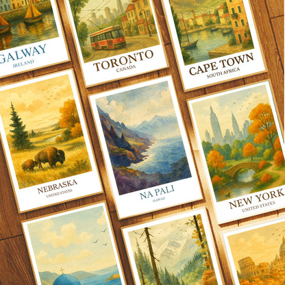 Nā Pali Coast, Watercolor design poster, Hawaii Print, Nā Pali Wall Art