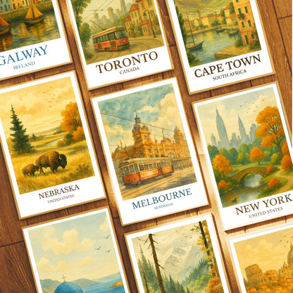 Melbourne, Watercolor design poster, Australia Print, Melbourne Wall Art