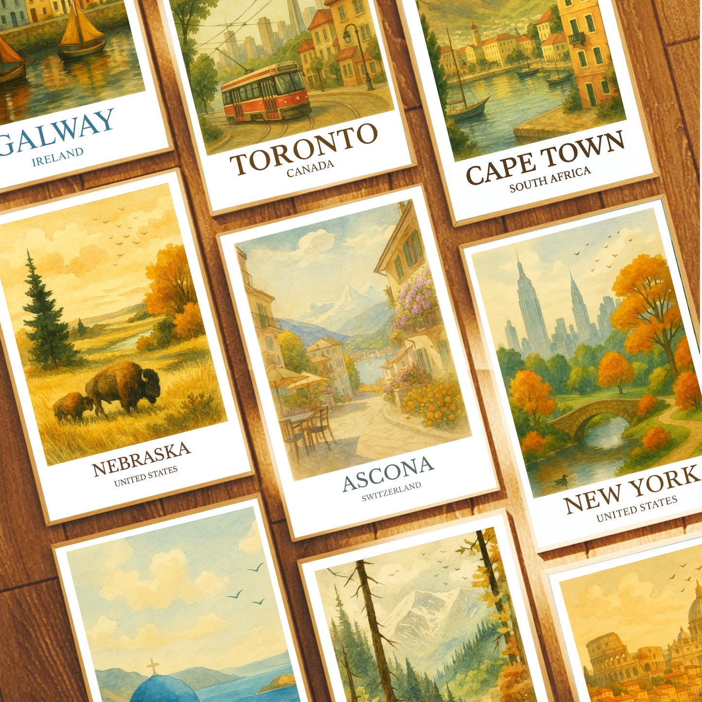 Ascona, Watercolor design poster, Switzerland Print, Ascona Wall Art