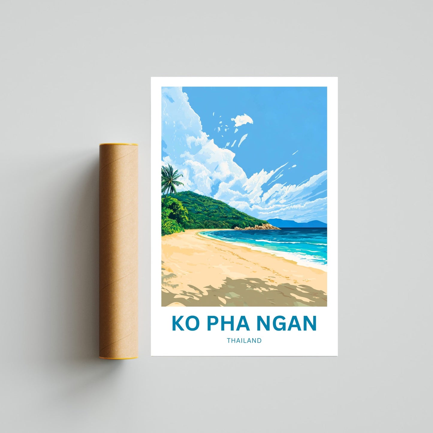 Ko Pha Ngan Travel Poster - Captivating Serene Beach Thailand