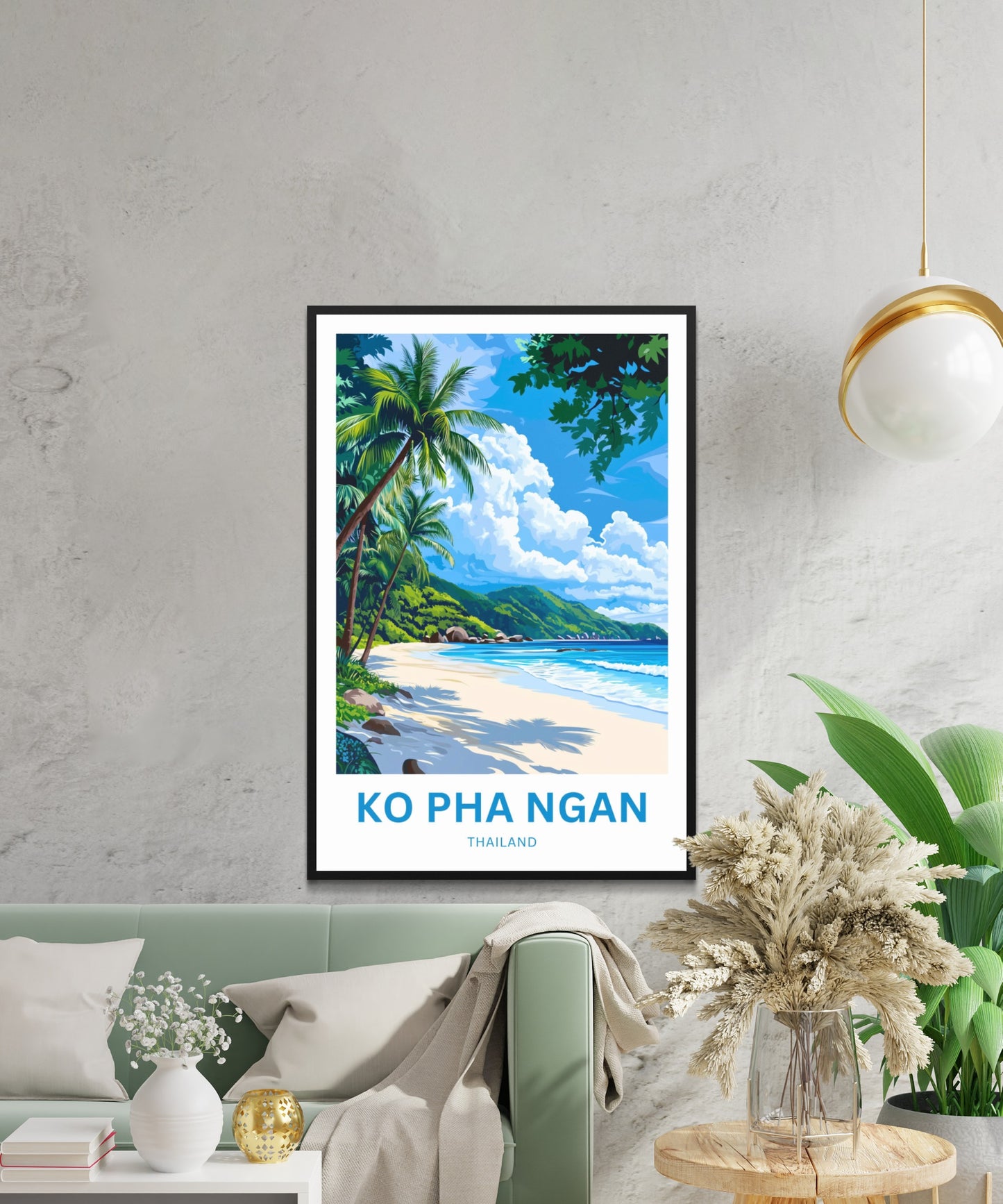 Ko Pha Ngan Travel Poster - Thailand Tropical Beach