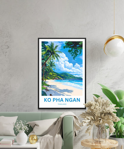Ko Pha Ngan Travel Poster - Thailand Tropical Beach