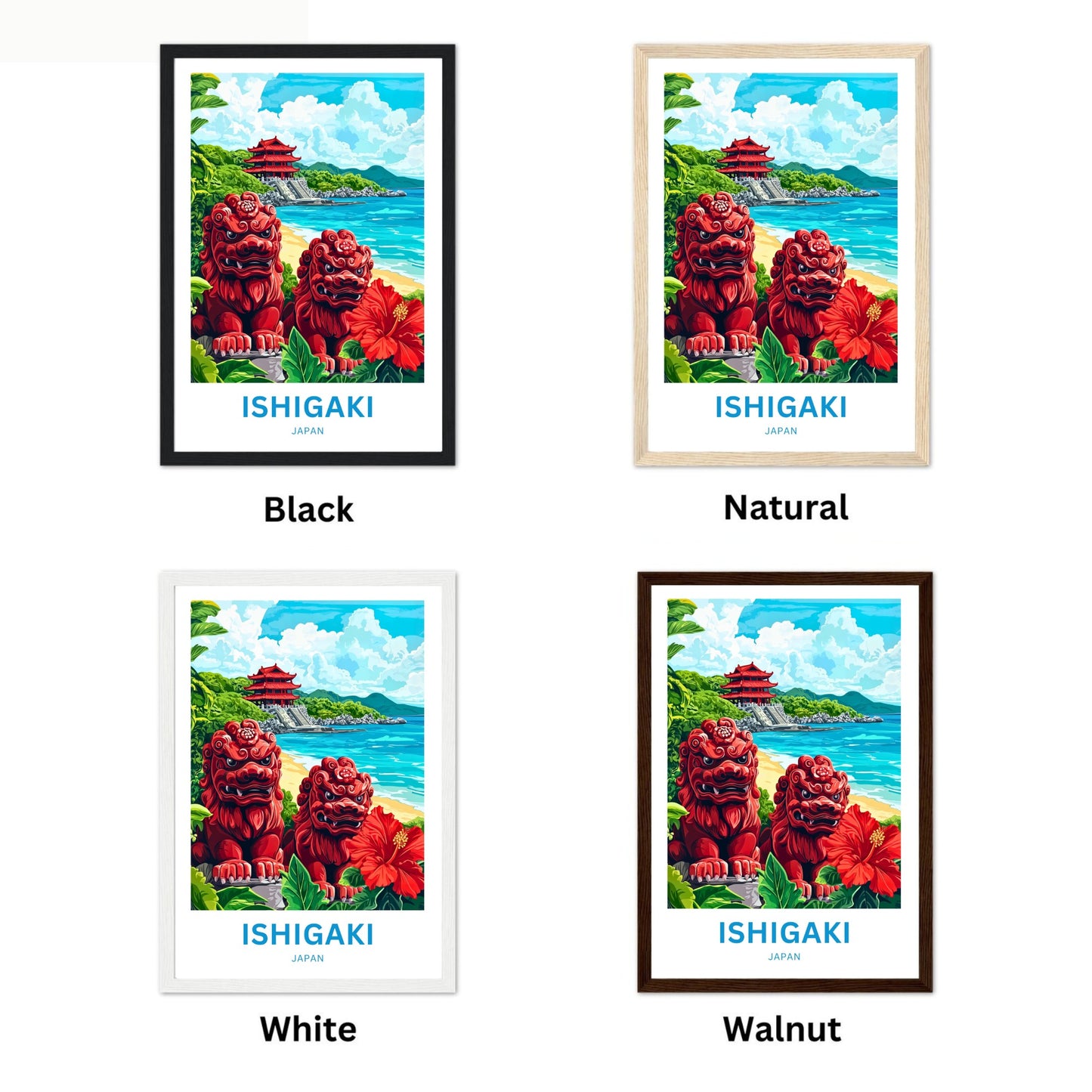 Ishigaki Travel Poster - Tropical Temple Coast