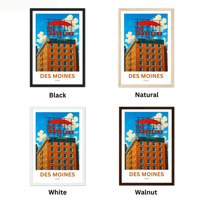 Des Moines Travel Poster - Iconic Landmark Sign
