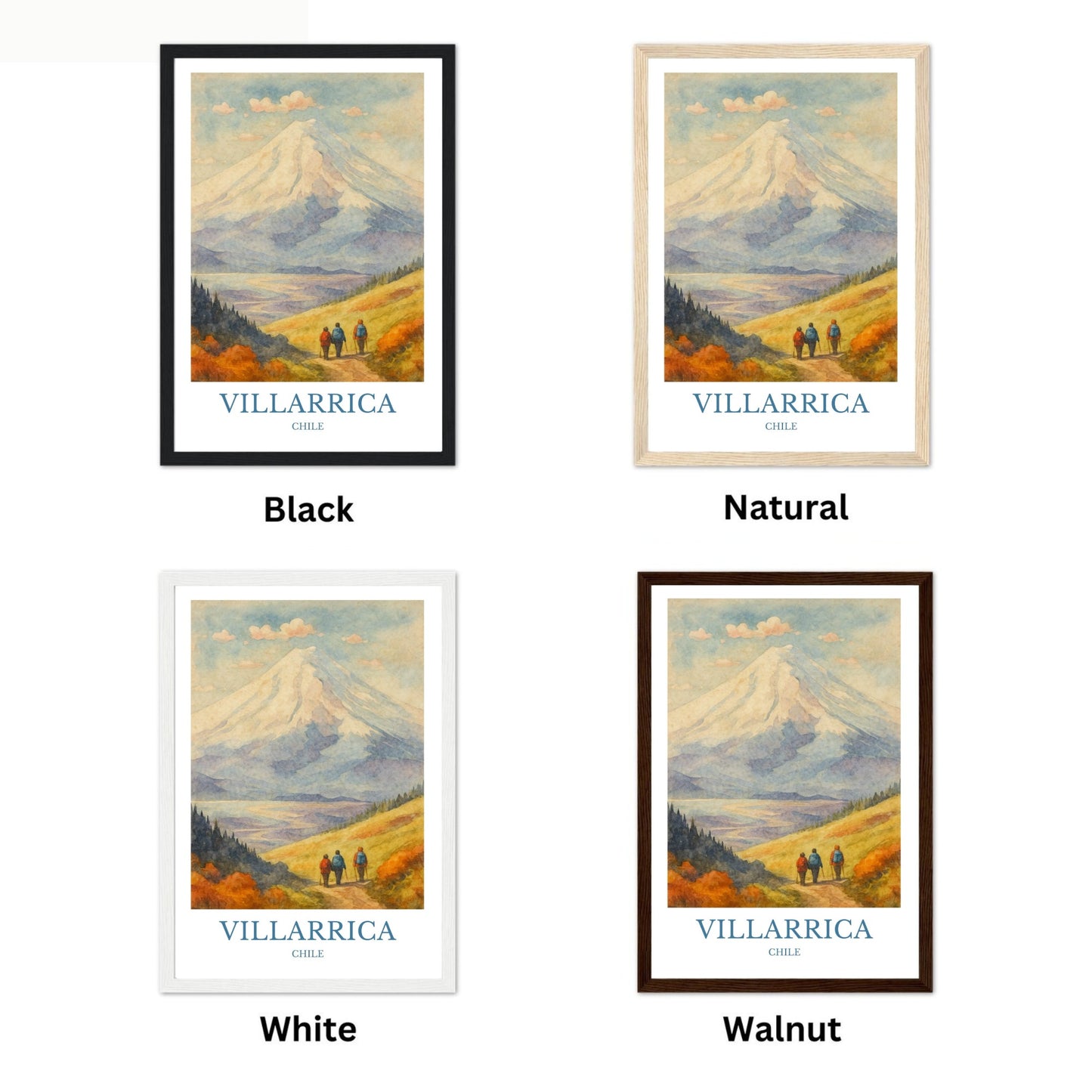 Villarrica, Watercolor design poster, Chile Print, Villarrica Wall Art
