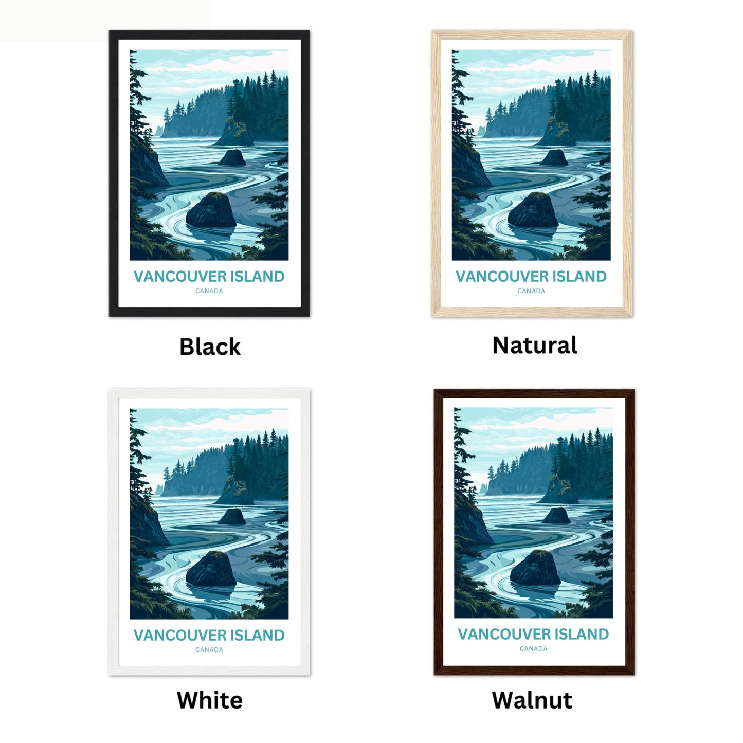 Vancouver Island Travel Poster - Mountains, Mist, and Magic