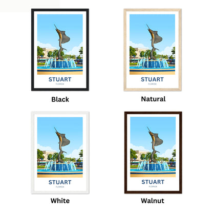 Stuart, Florida  Travel Poster - Where the Sailfish Rises