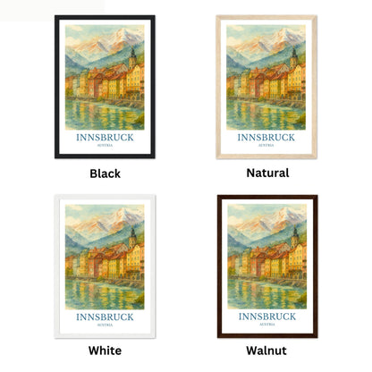Innsbruck, Watercolor design poster, Austria Print, Innsbruck Wall Art