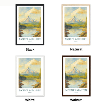 Mount Katahdin, Watercolor design poster, Maine Print, Mount Katahdin Wall Art