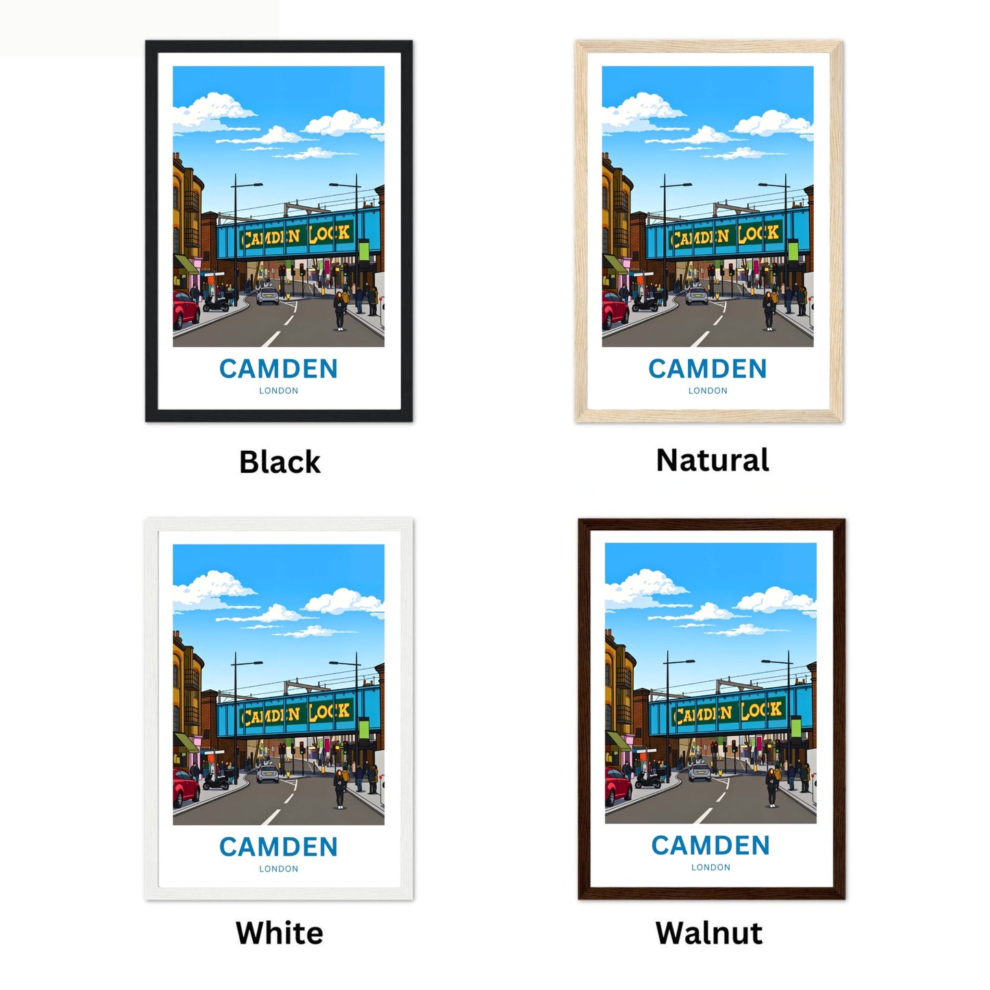 Camden Lock Travel Poster - Charming Street