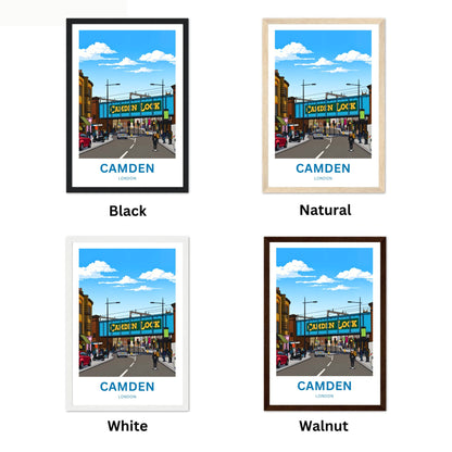 Camden Lock Travel Poster - Charming Street