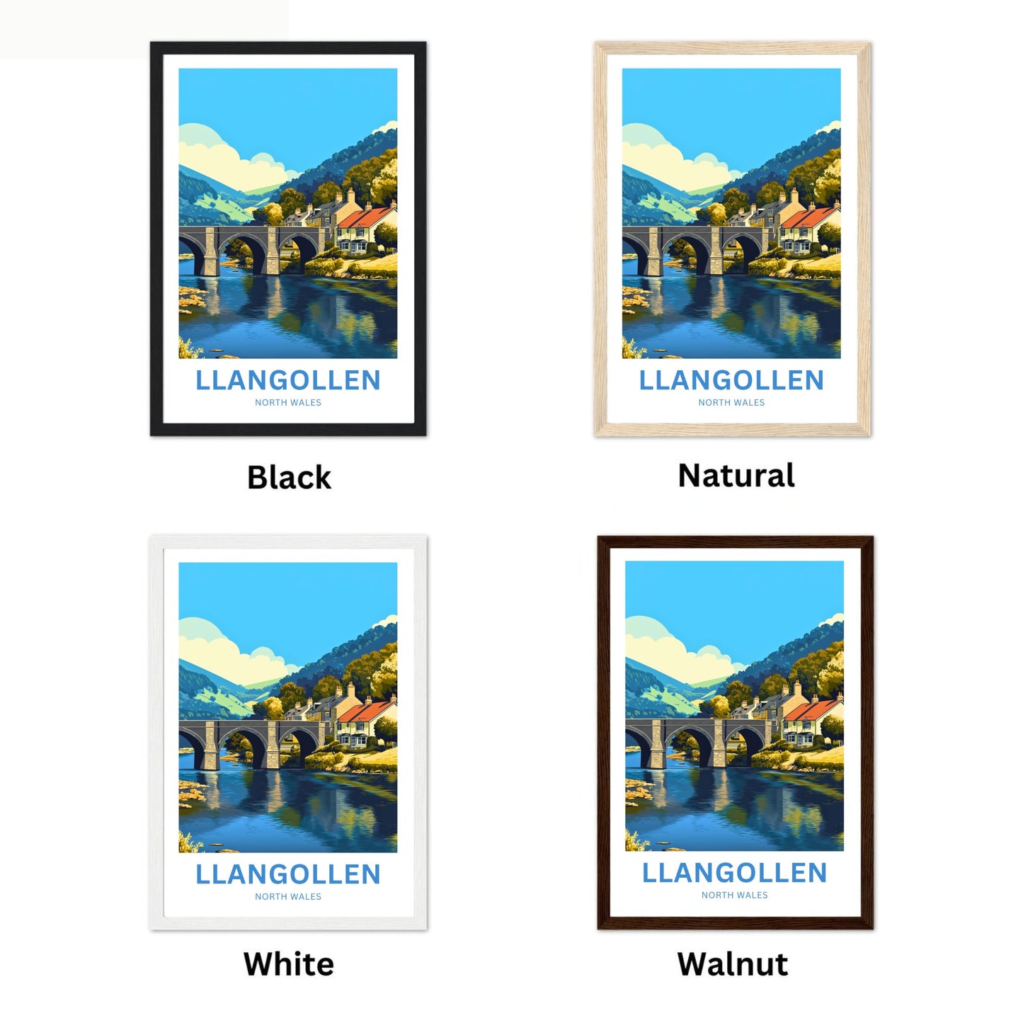 Llangollen Travel Poster - Crossing the Historic Dee