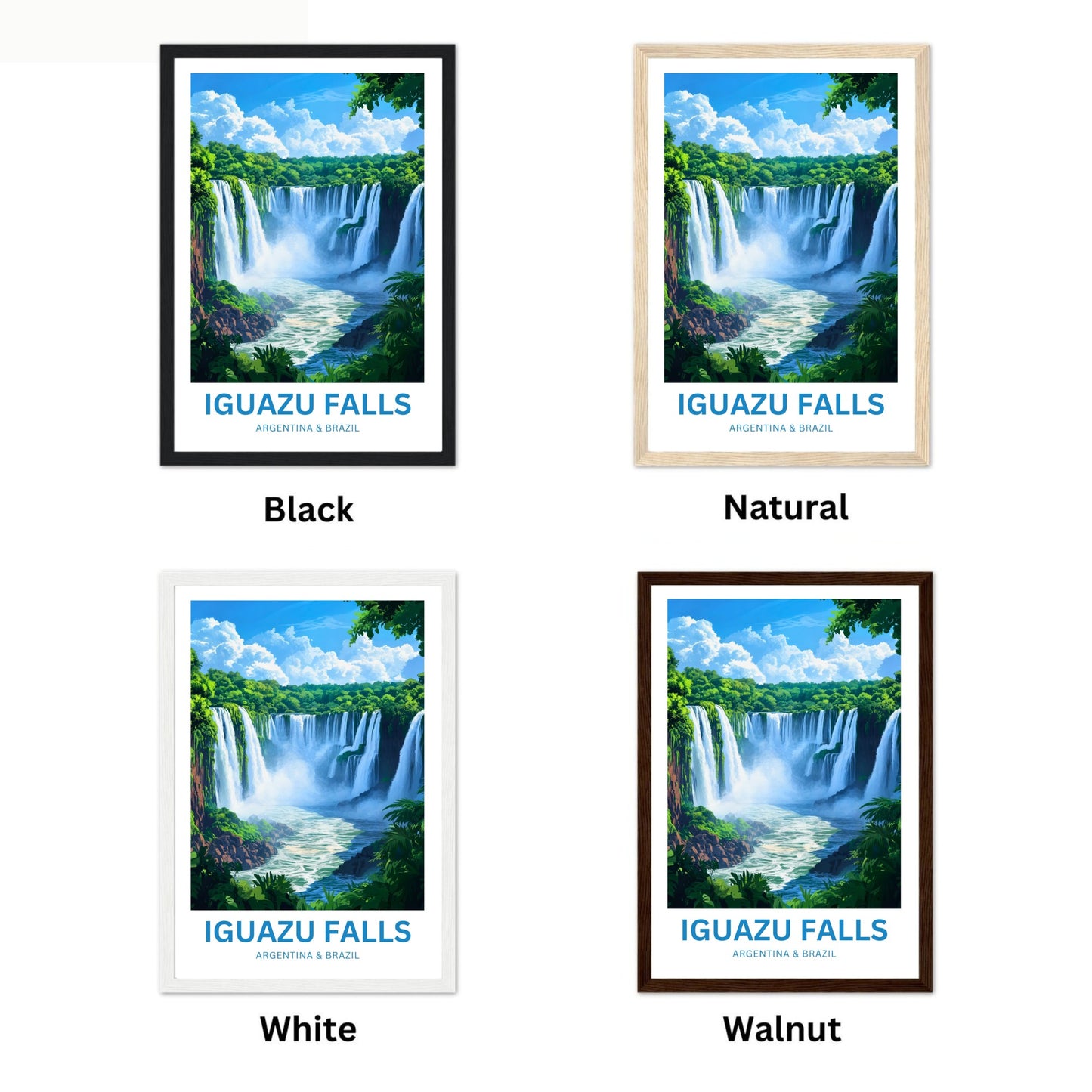 Iguazu Falls Travel Poster - Argentina's Captivating Waterfalls