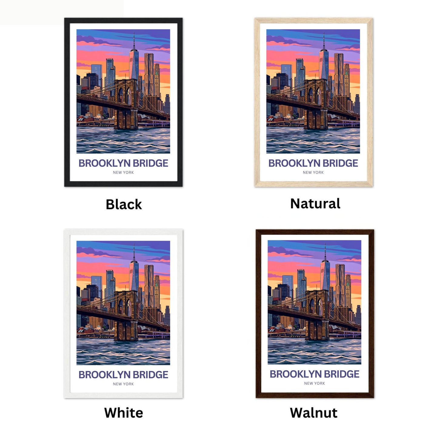 Brooklyn Bridge Travel Poster -  Stunning Evening View