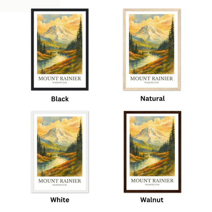 Mount Rainier, Watercolor design poster, Washington Print, Mount Rainier Wall Art