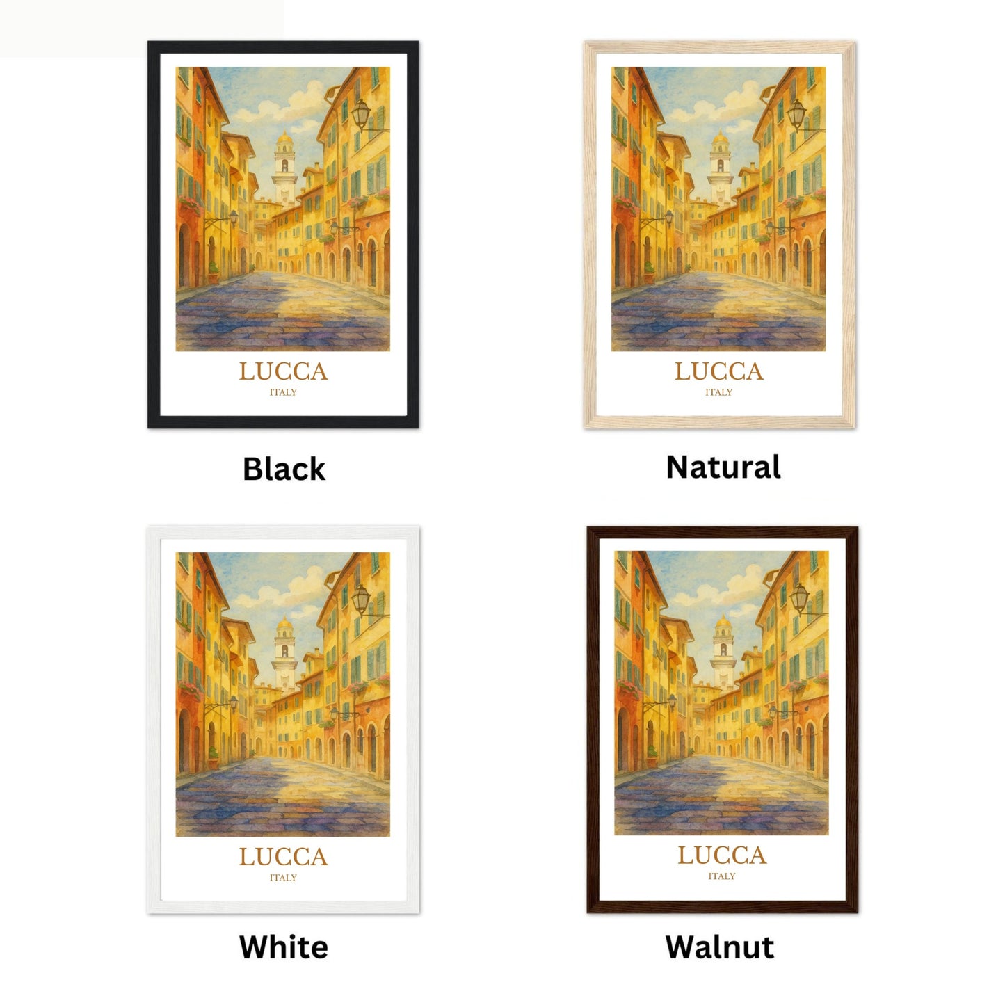 Lucca, Watercolor design poster, Italy Print, Lucca Wall Art