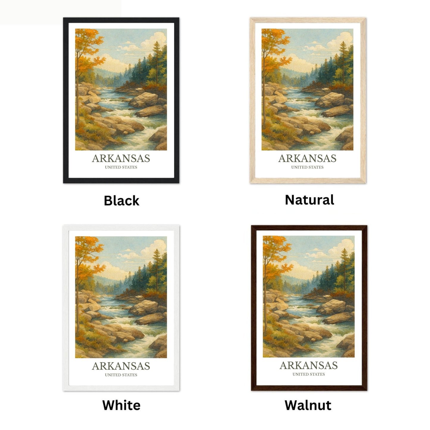 Arkansas, Watercolor design poster, United States Print, Arkansas River Wall Art