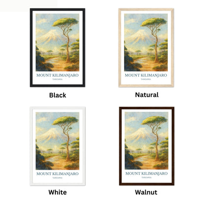 Mount Kilimanjaro, Watercolor design poster, Africa Print, Mount Kilimanjaro Wall Art