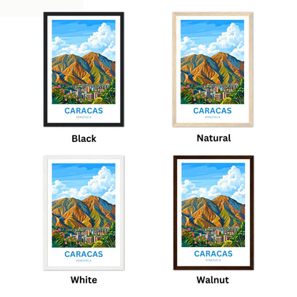 Caracas Travel Poster - Venenzuela Mountain View