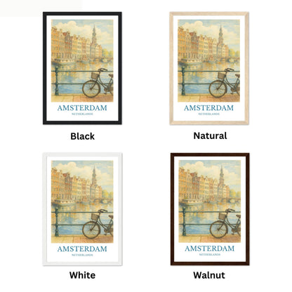 Amsterdam, Watercolor design poster, Netherlands Print, Amsterdam Wall Art