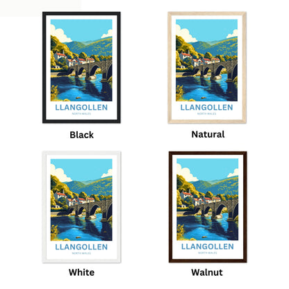 Llangollen Travel Poster - Llangollen River Crossing