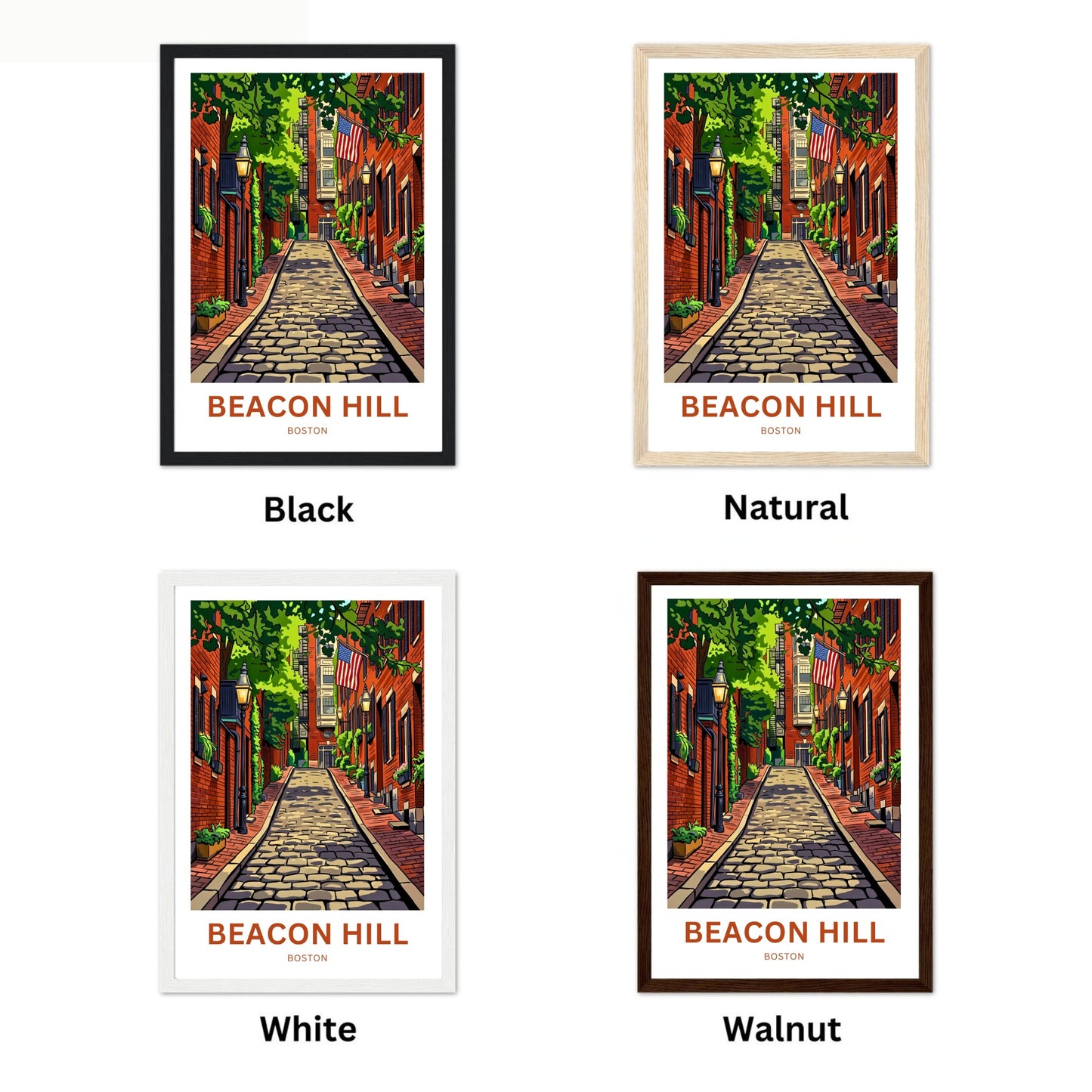Beacon Hill Travel Poster -  Cobblestone Charm