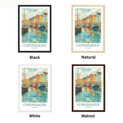 Copenhagen, Watercolor design poster, Denmark Print, Copenhagen Wall Art