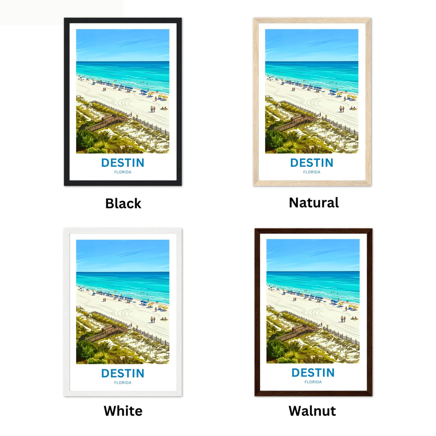Destin, Florida Travel Poster - White Shores