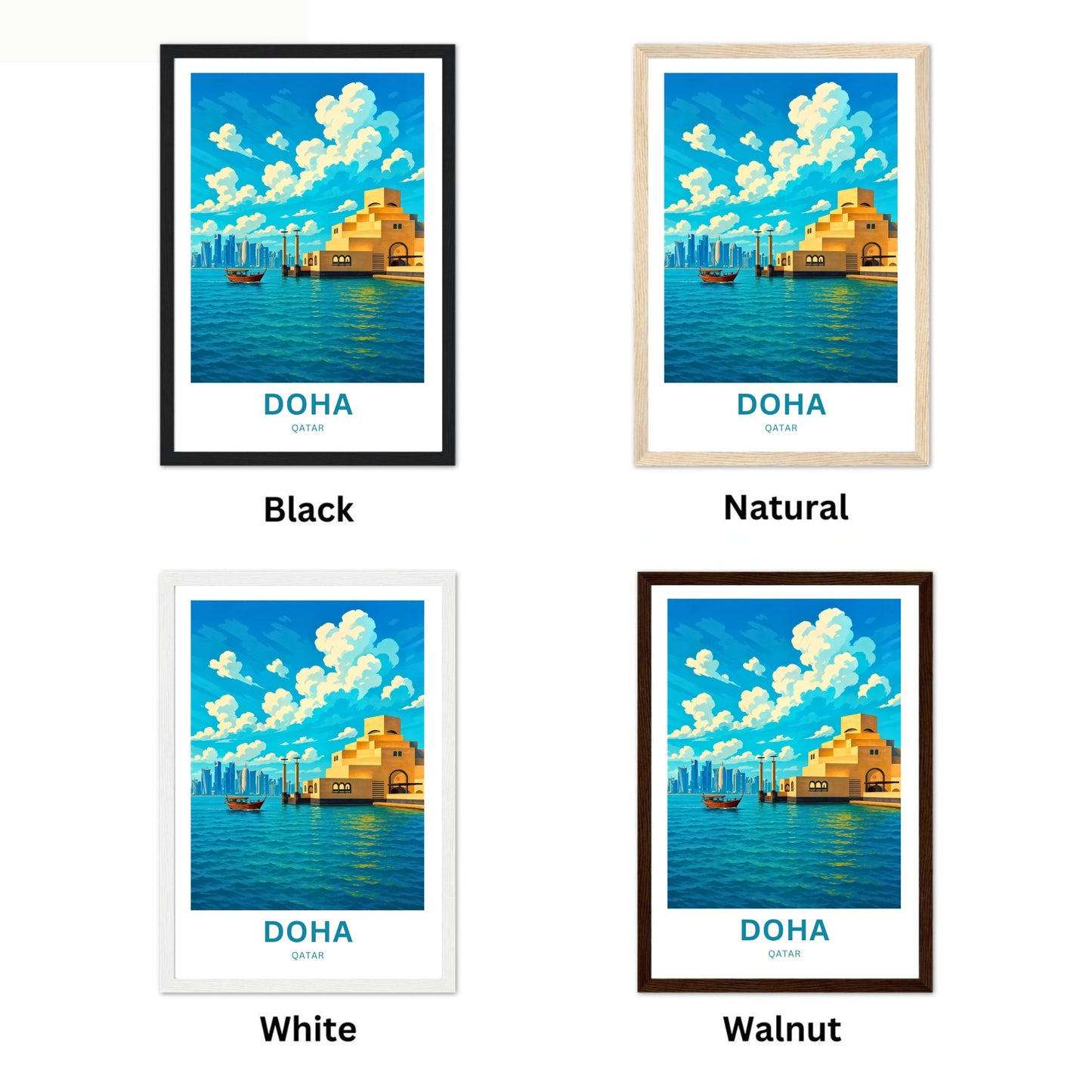 Doha Qatar Travel Poster - Captivating Beach and Resort