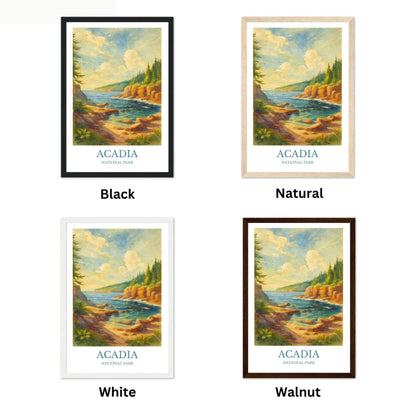 Acadia, Watercolor design poster, National Park Print, Acadia Wall Art