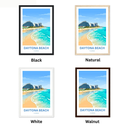 Daytona Beach, Florida Travel Poster - Captivating Shoreline
