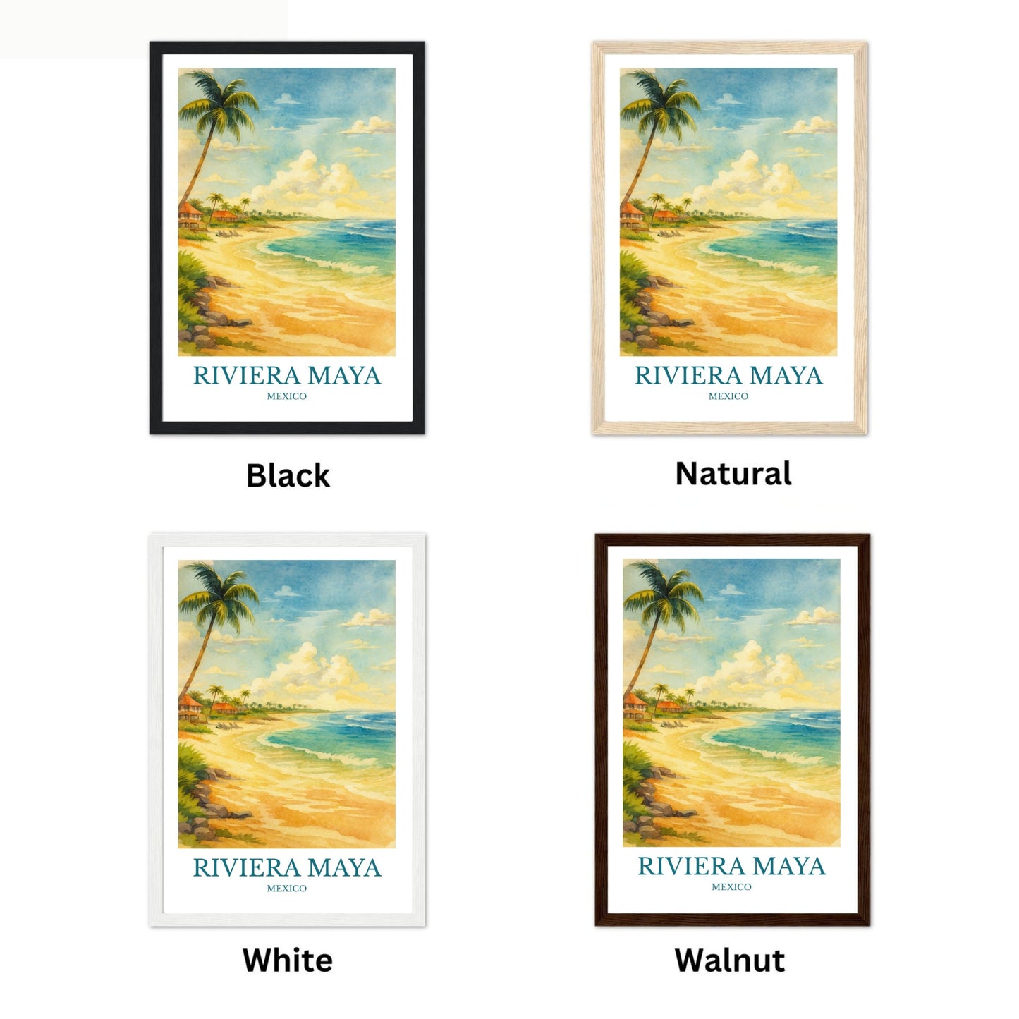 Riviera Maya, Watercolor design poster, Mexico Print, Riviera Maya Wall Art